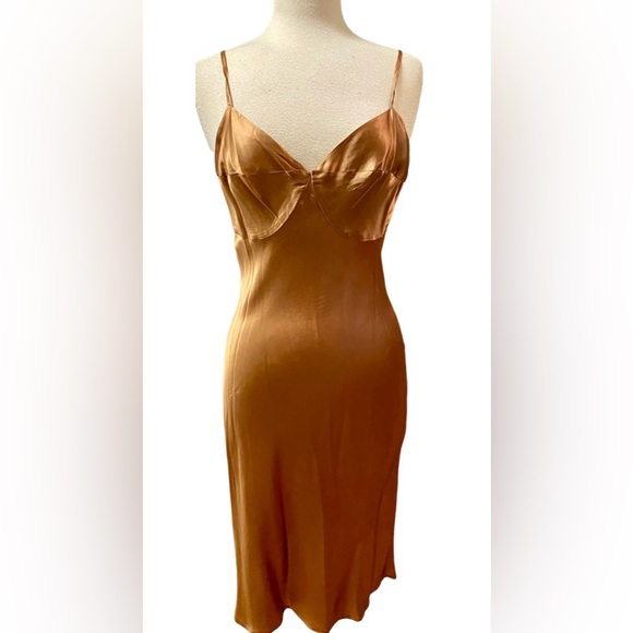 TRACY REESE Silk Chiffon Beaded Dress w/Slip NWT 12 - Picture 14 of 16